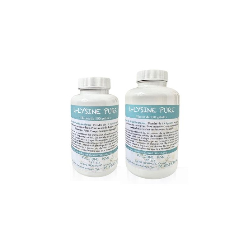 L LYSINE PURE en gélules - acide aminé, immunité, herpès et synthèse du collagène