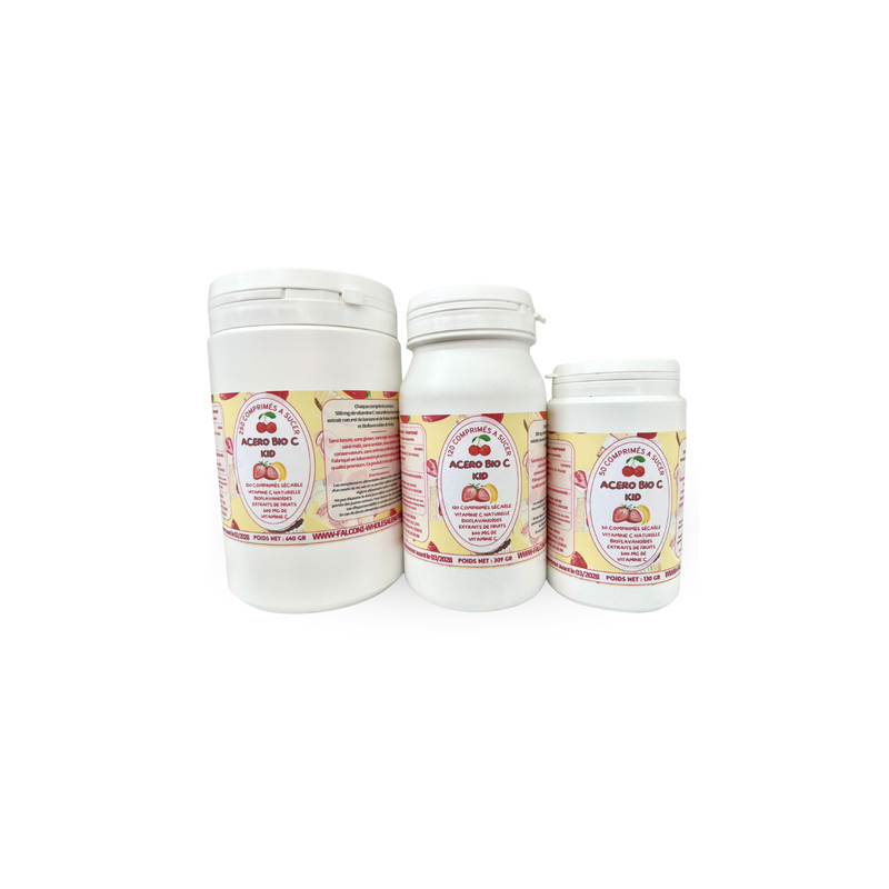 VITAMINE C NATURELLE DE CERISE ACEROLA ET BIOFLAVONOÏDES DE FRUITS ACERO BIO C KID