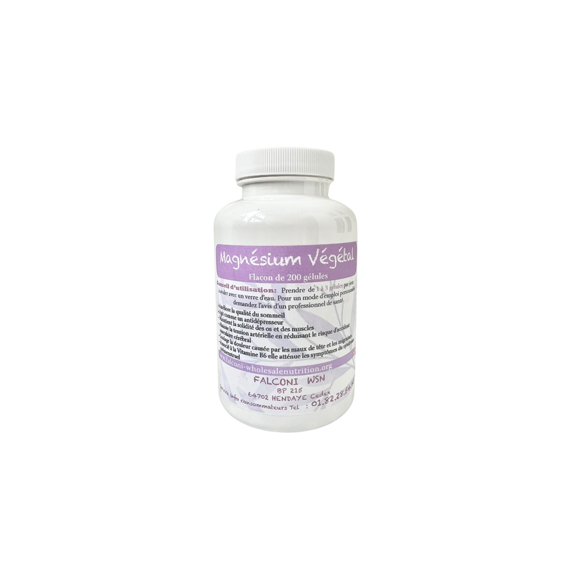 Magnésium Végétal 200 Gélules - Bisglycinate + Carbonate | Détente & Sommeil