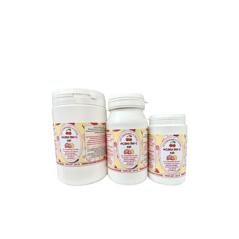 VITAMINE C NATURELLE DE CERISE ACEROLA ET BIOFLAVONOÏDES DE FRUITS ACERO BIO C KID